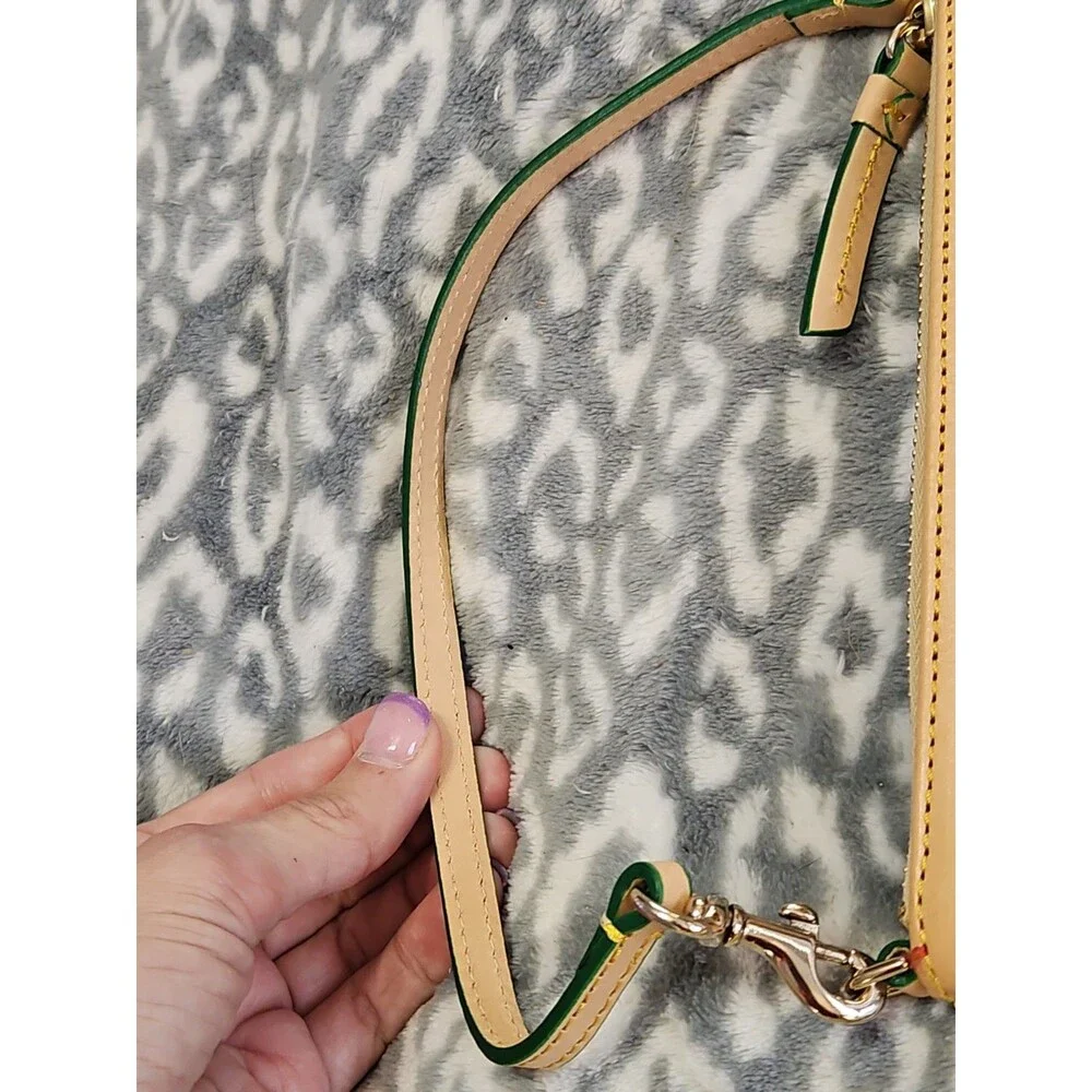 Dooney & Bourke Pink And White Tropical Pansies & Hibiscus Basketweave Wristlet